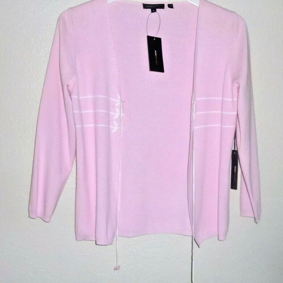 BCBGMAXAZRIA Knit top Pink Cardigan Size PL NWT - Picture 3 of 7
